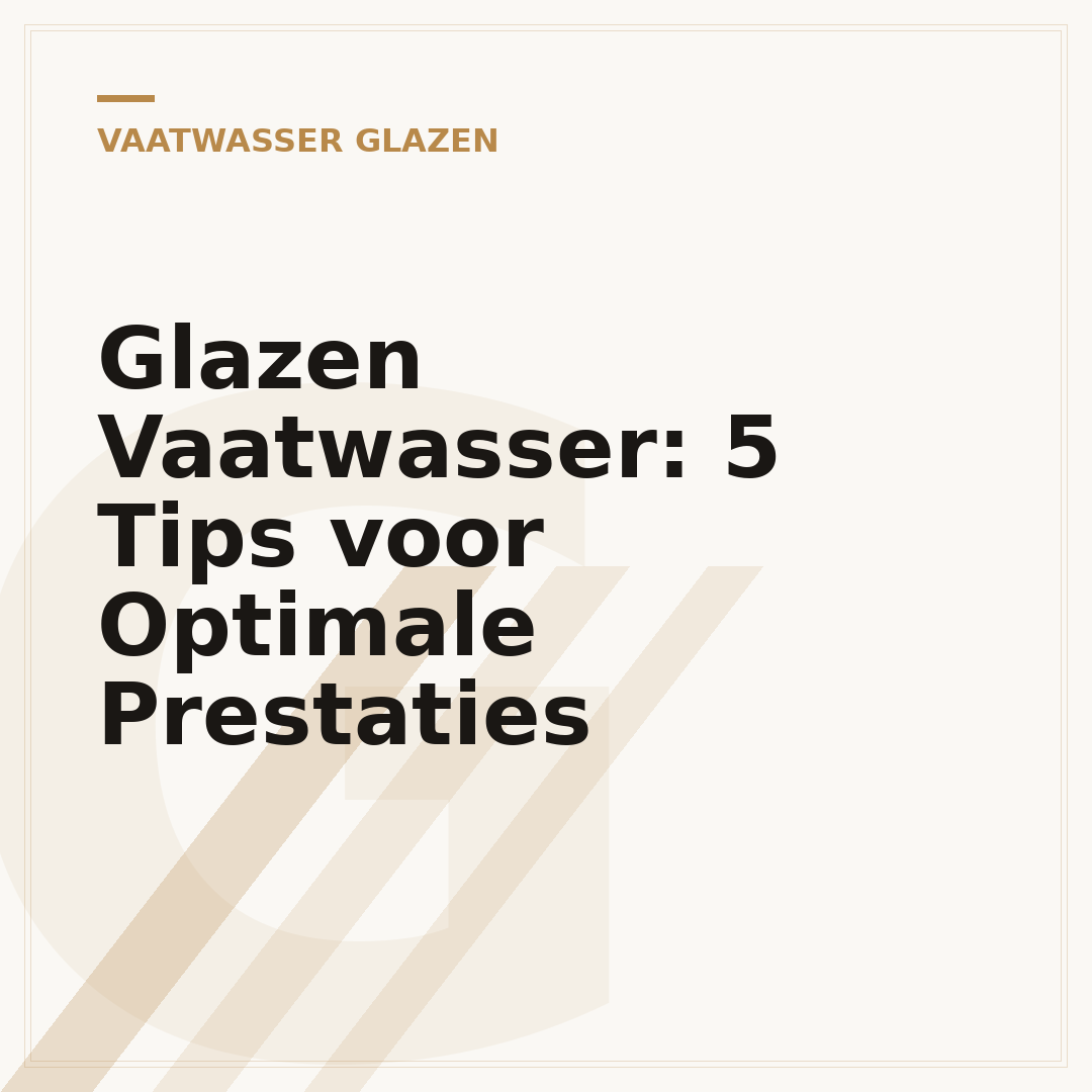 Glazen Vaatwasser: 5 Tips voor Optimale Prestaties