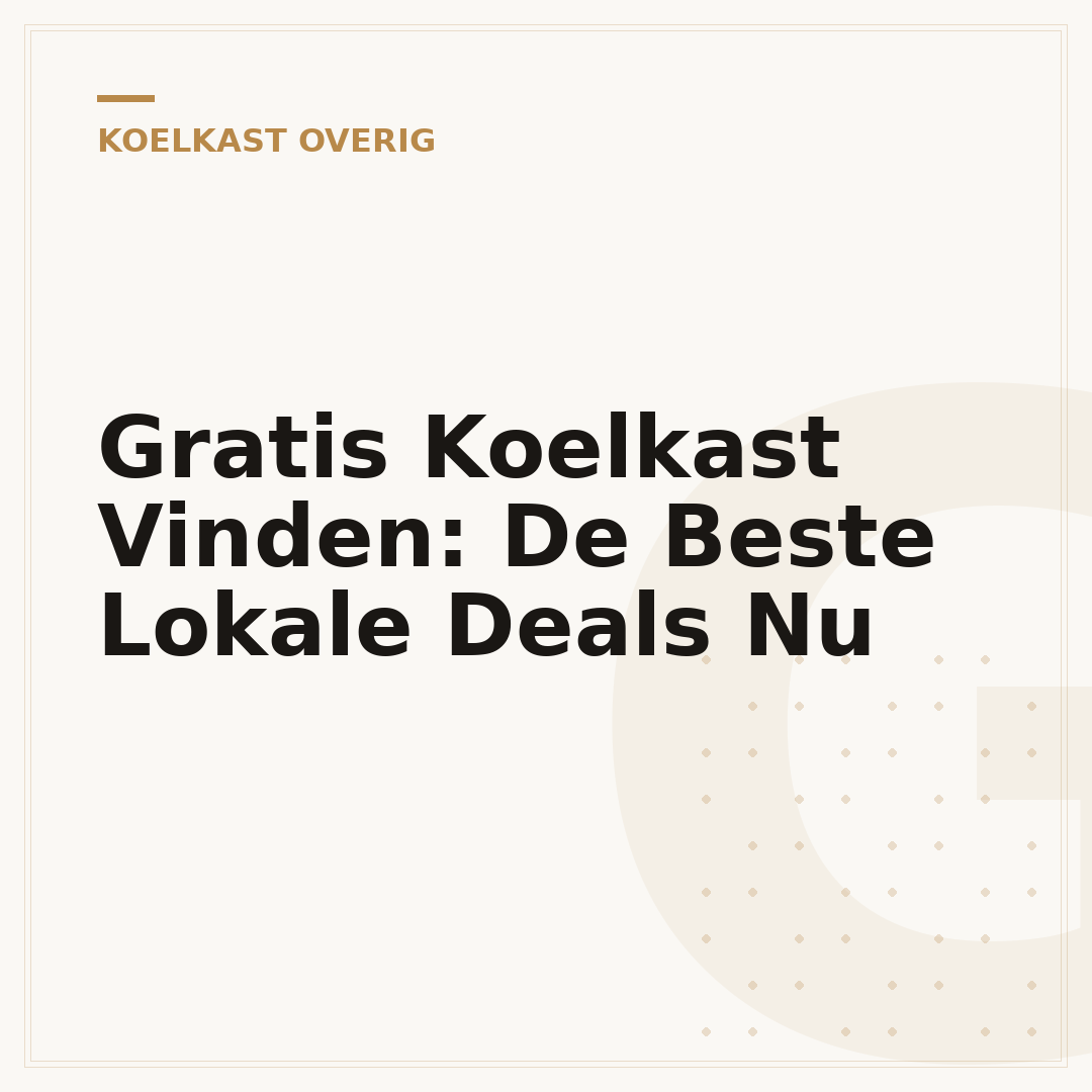 Gratis Koelkast Vinden: De Beste Lokale Deals Nu