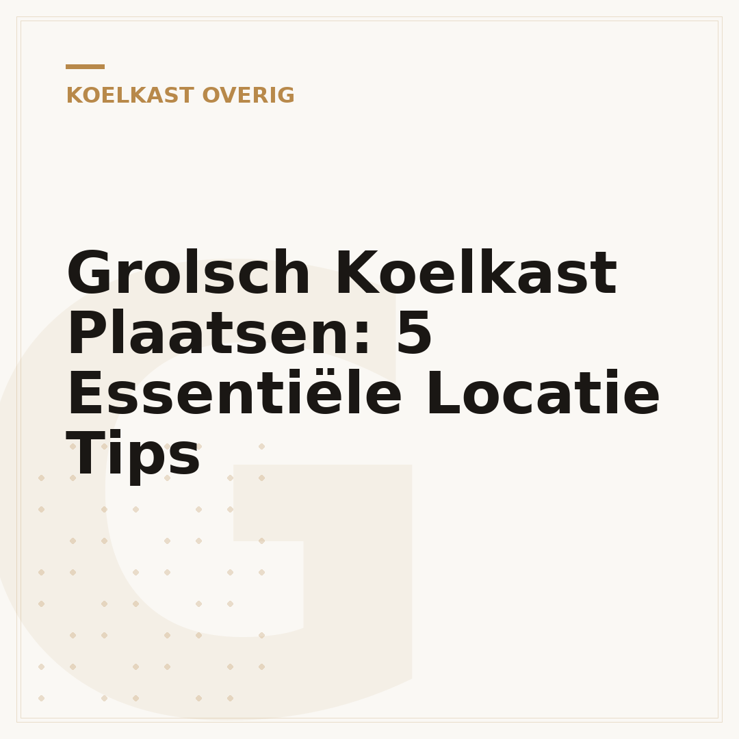 Grolsch Koelkast Plaatsen: 5 Essentiële Locatie Tips