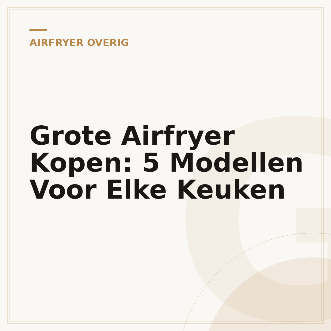 Grote Airfryer Kopen: 5 Modellen Voor Elke Keuken