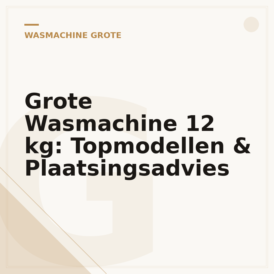 Grote Wasmachine 12 kg: Topmodellen & Plaatsingsadvies