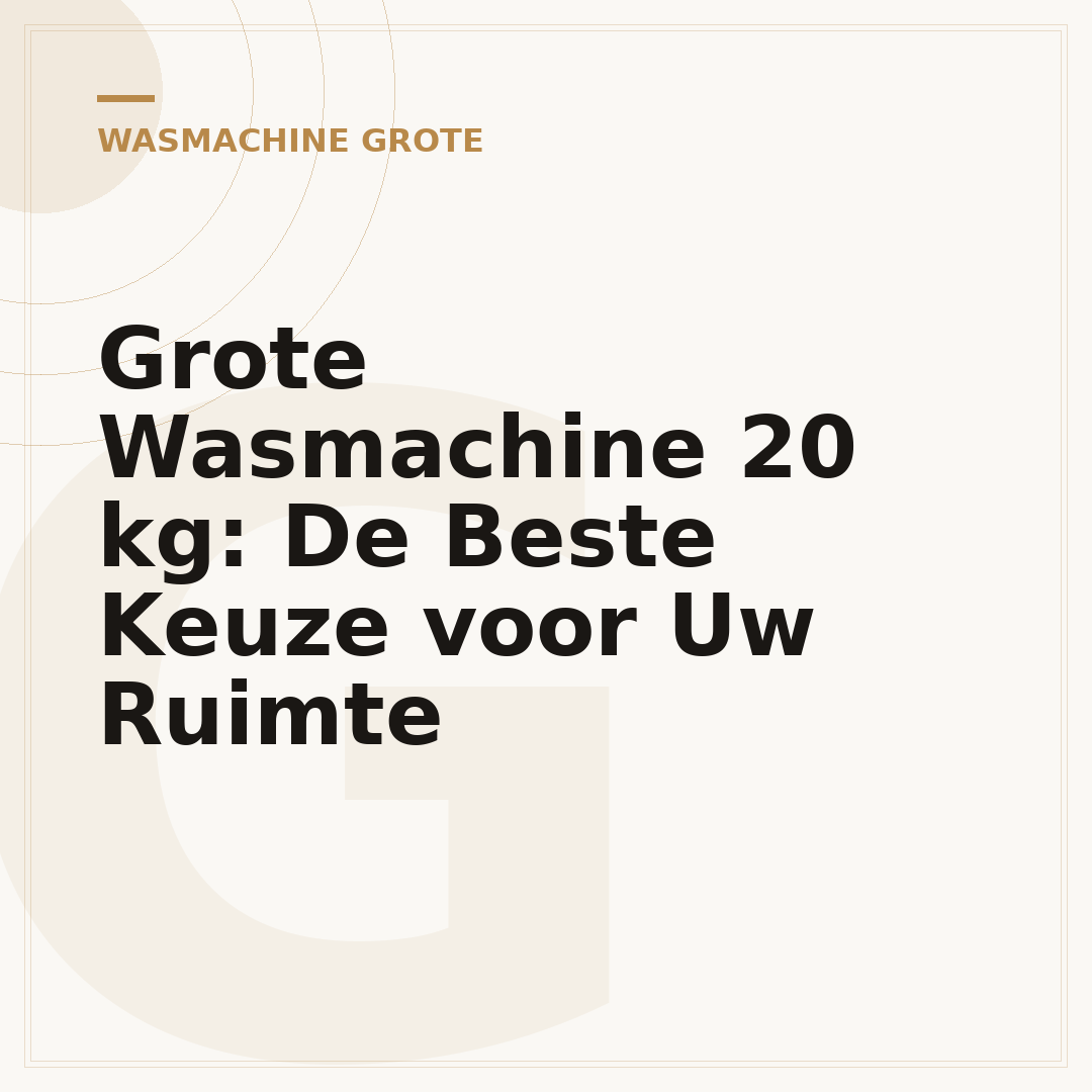 Grote Wasmachine 20 kg: De Beste Keuze voor Uw Ruimte