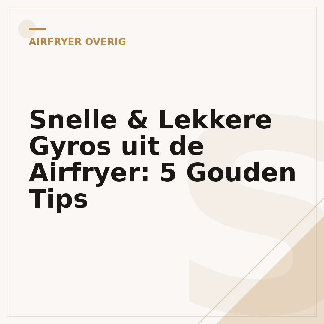 Snelle & Lekkere Gyros uit de Airfryer: 5 Gouden Tips