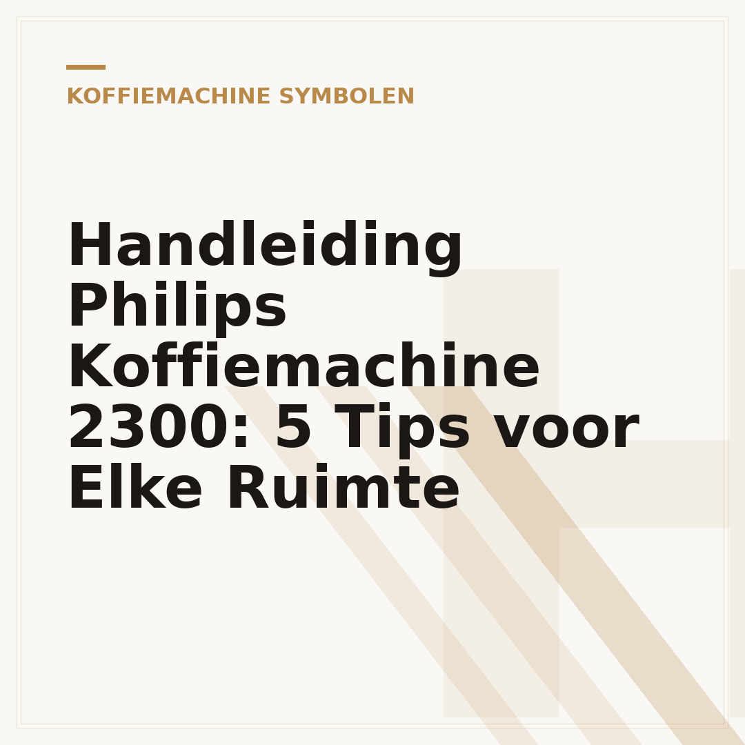 Handleiding Philips Koffiemachine 2300: 5 Tips voor Elke Ruimte