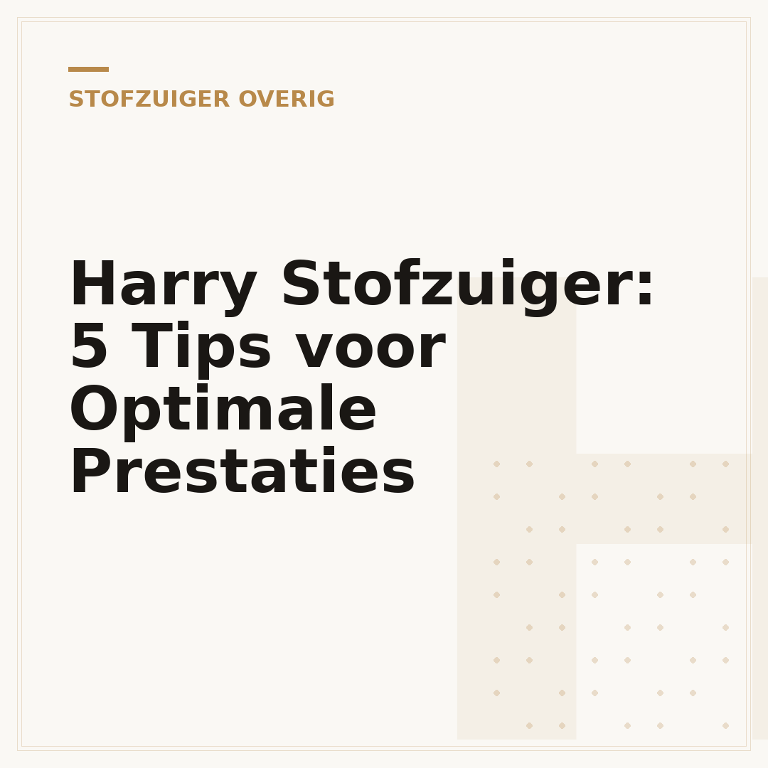 Harry Stofzuiger: 5 Tips voor Optimale Prestaties