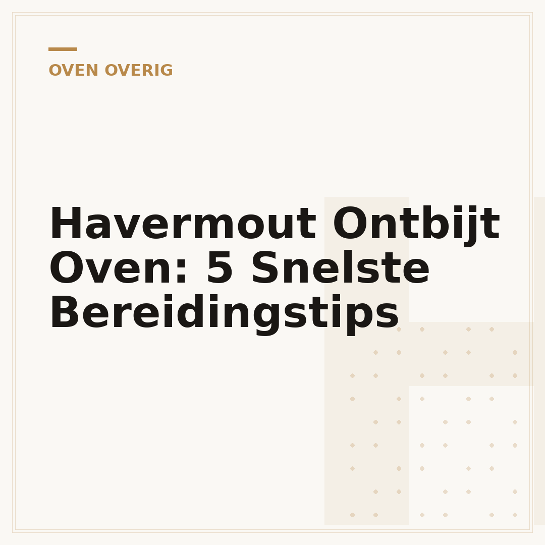 Havermout Ontbijt Oven: 5 Snelste Bereidingstips
