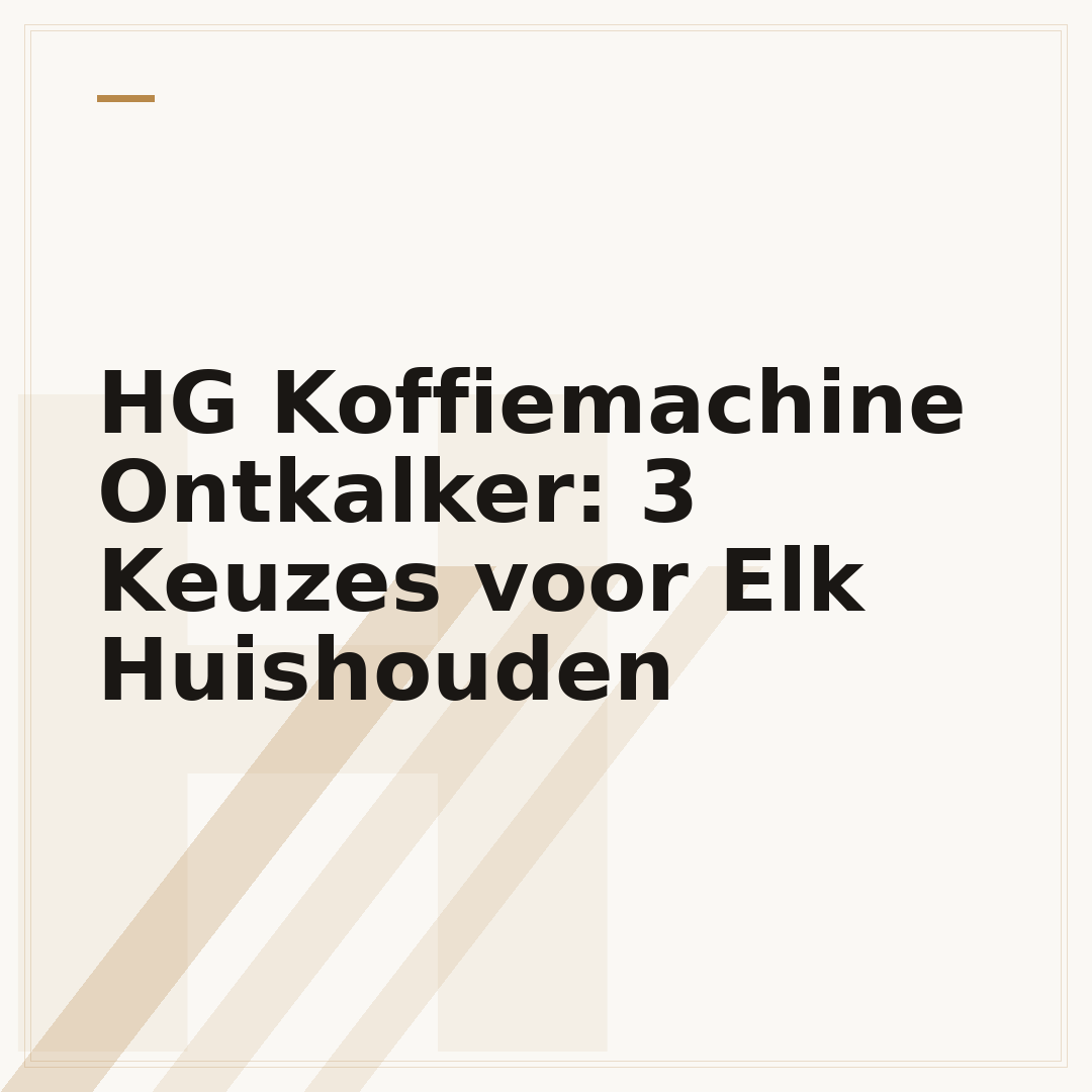 HG Koffiemachine Ontkalker: 3 Keuzes voor Elk Huishouden