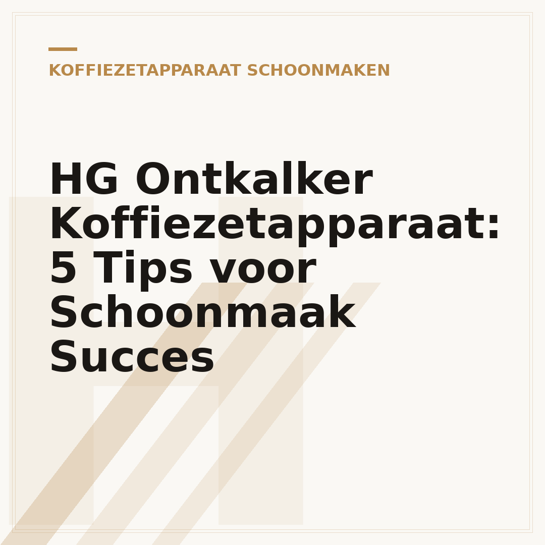 HG Ontkalker Koffiezetapparaat: 5 Tips voor Schoonmaak Succes