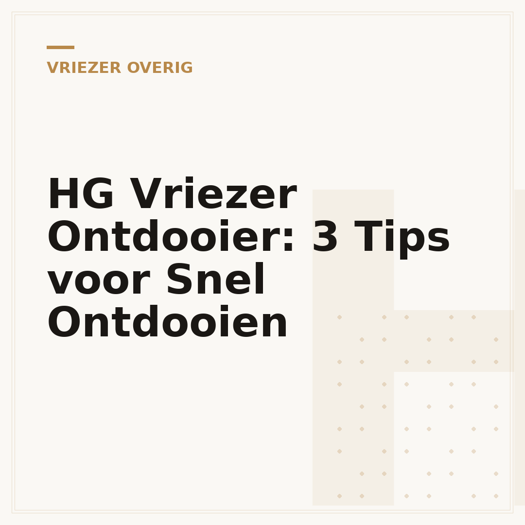 HG Vriezer Ontdooier: 3 Tips voor Snel Ontdooien