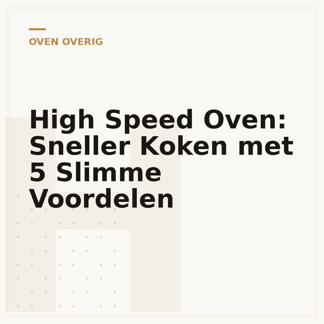 High Speed Oven: Sneller Koken met 5 Slimme Voordelen