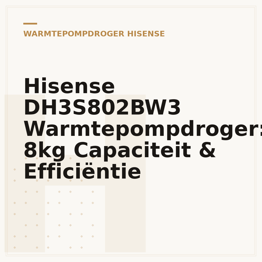 Hisense DH3S802BW3 Warmtepompdroger: 8kg Capaciteit & Efficiëntie