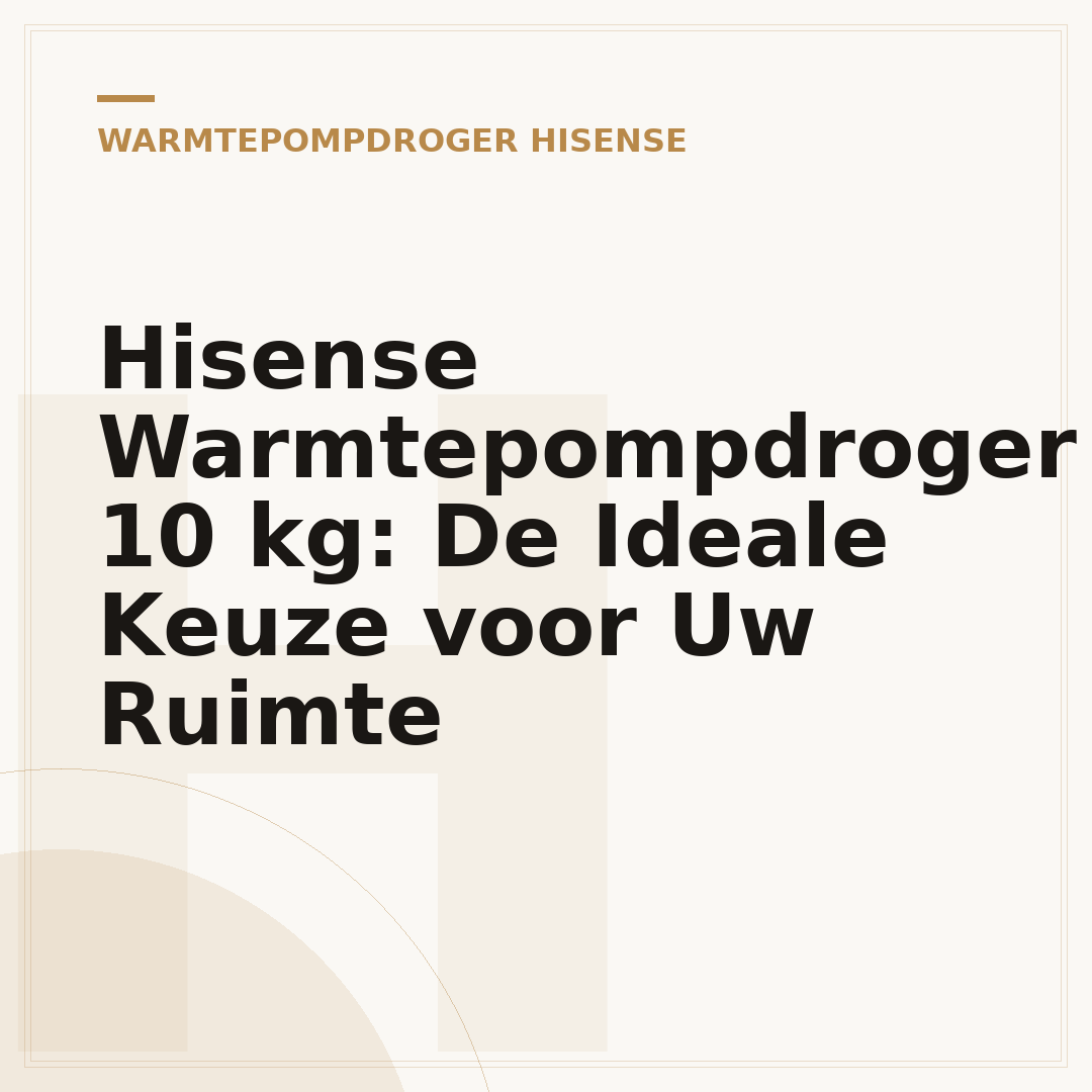 Hisense Warmtepompdroger 10 kg: De Ideale Keuze voor Uw Ruimte