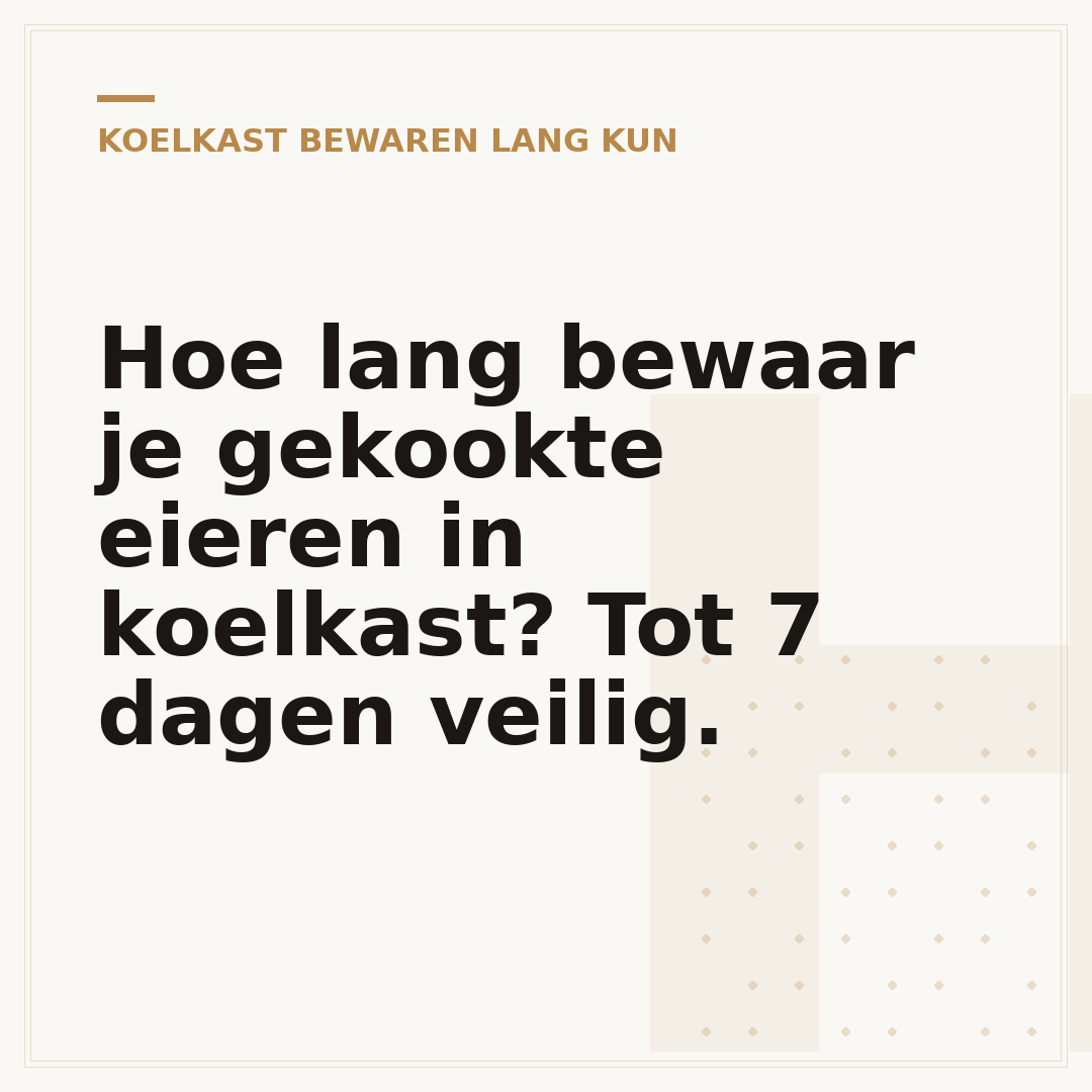 Hoe lang bewaar je gekookte eieren in koelkast? Tot 7 dagen veilig.