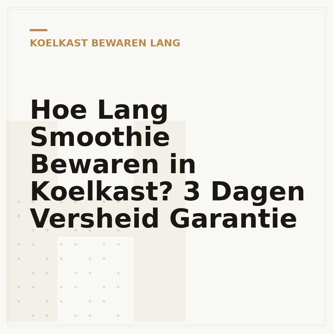 Hoe Lang Smoothie Bewaren in Koelkast? 3 Dagen Versheid Garantie