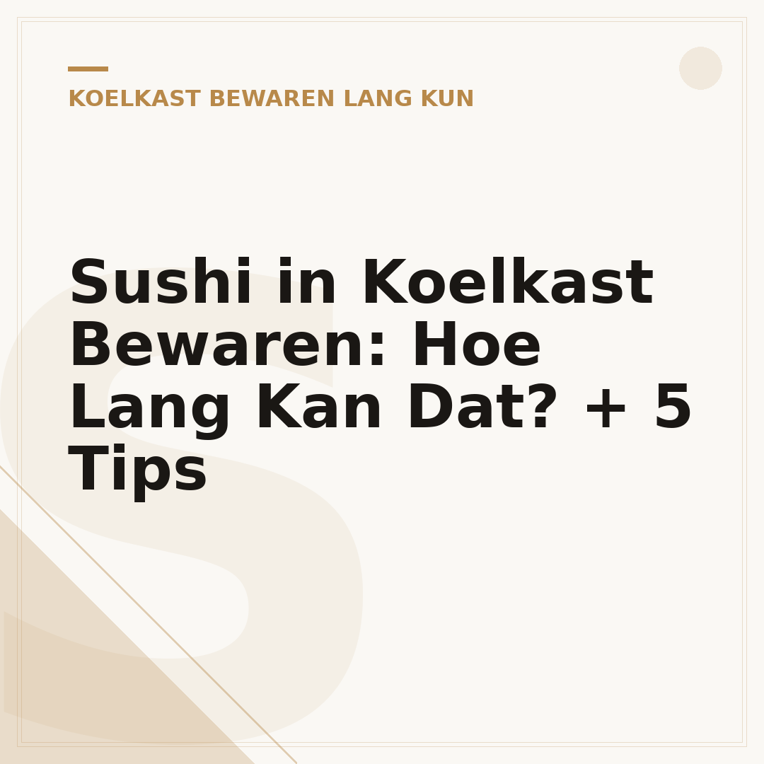 Sushi in Koelkast Bewaren: Hoe Lang Kan Dat? + 5 Tips