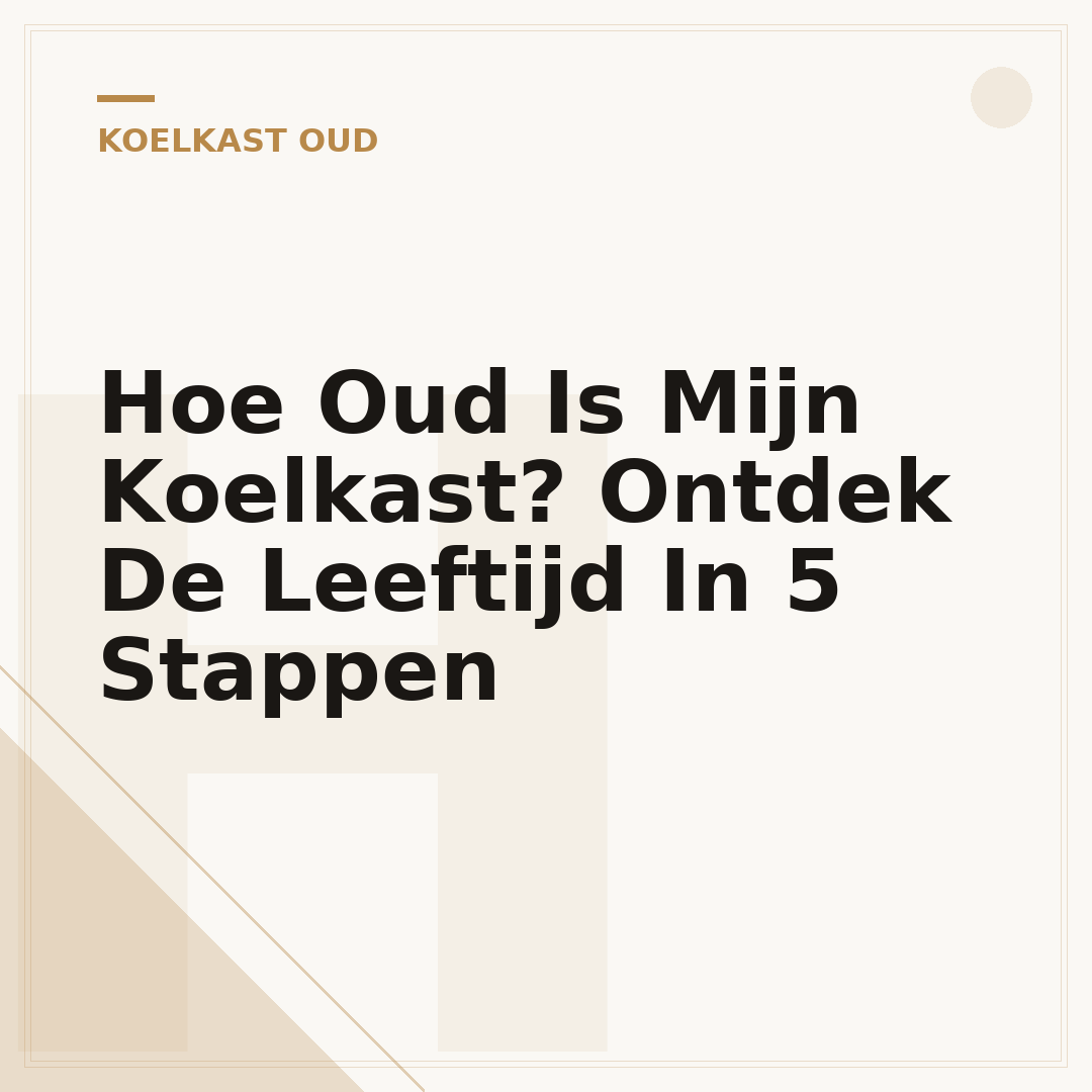 Hoe Oud Is Mijn Koelkast? Ontdek De Leeftijd In 5 Stappen