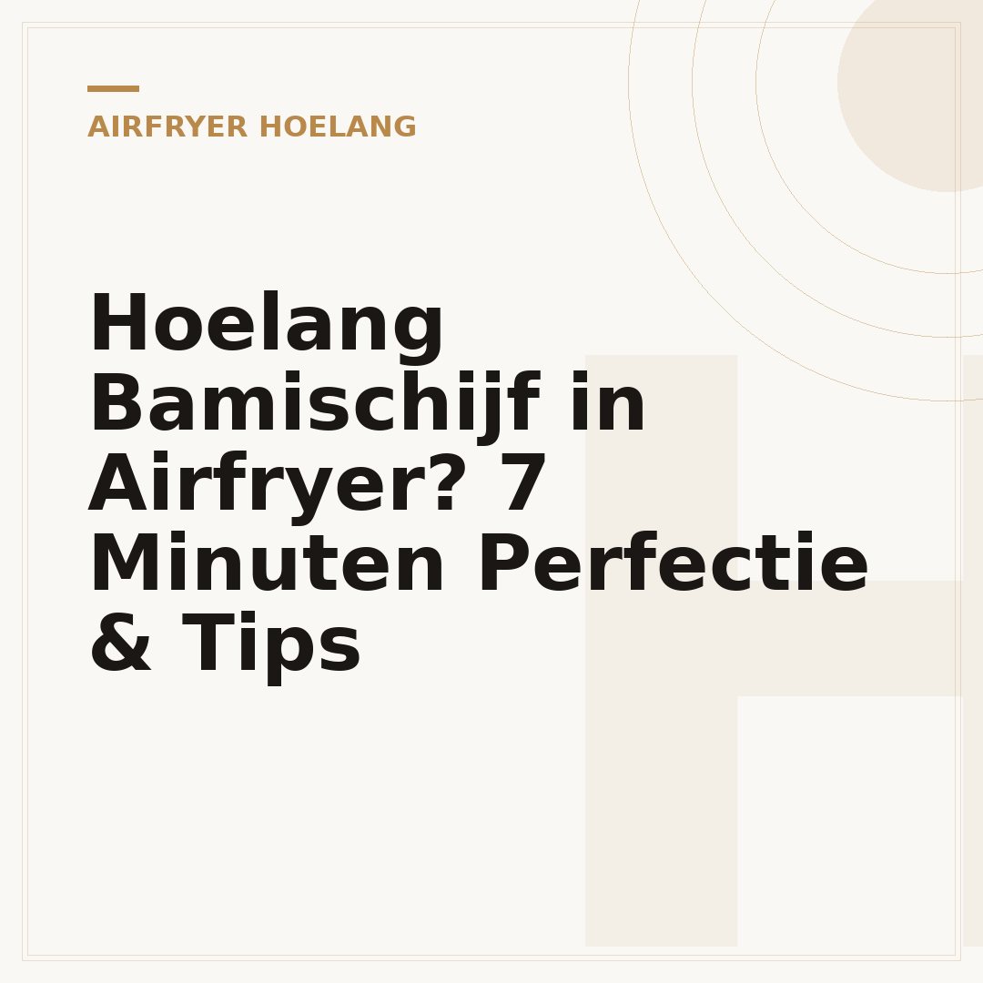 Hoelang Bamischijf in Airfryer? 7 Minuten Perfectie & Tips