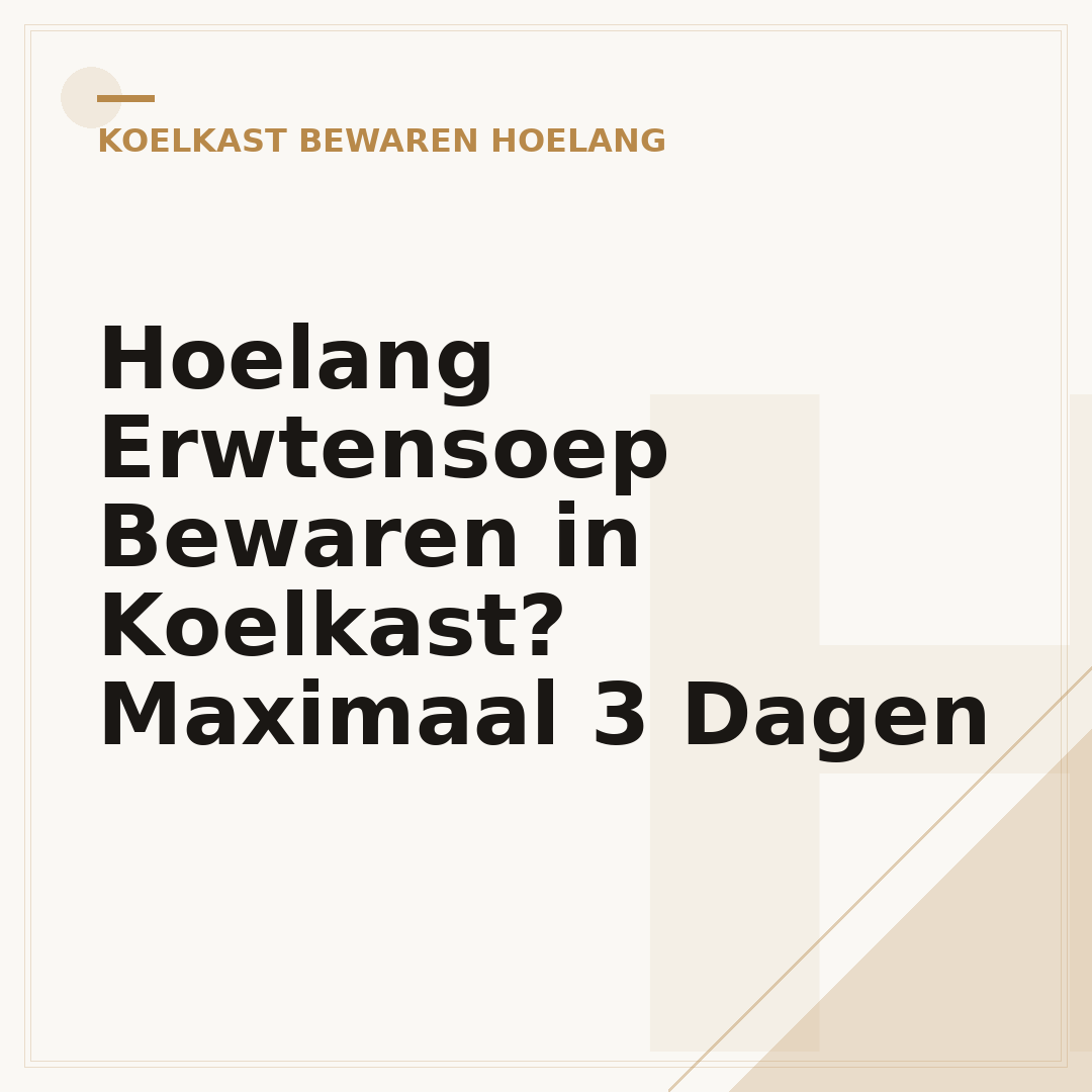 Hoelang Erwtensoep Bewaren in Koelkast? Maximaal 3 Dagen