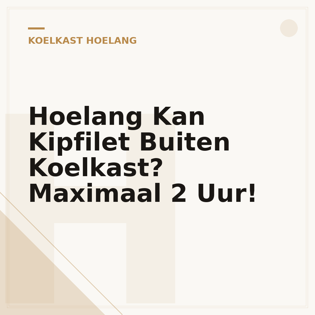 Hoelang Kan Kipfilet Buiten Koelkast? Maximaal 2 Uur!