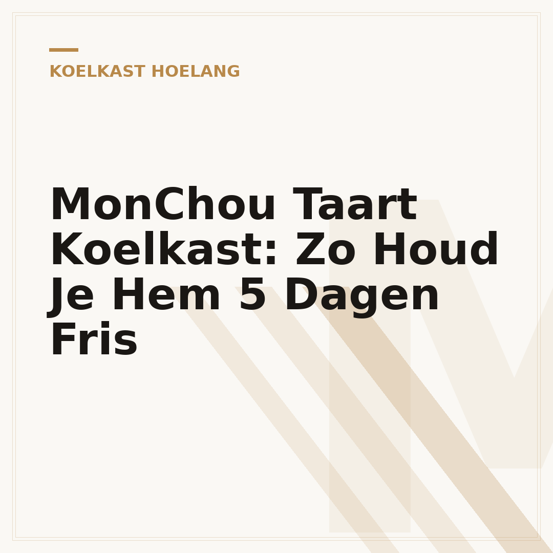 MonChou Taart Koelkast: Zo Houd Je Hem 5 Dagen Fris