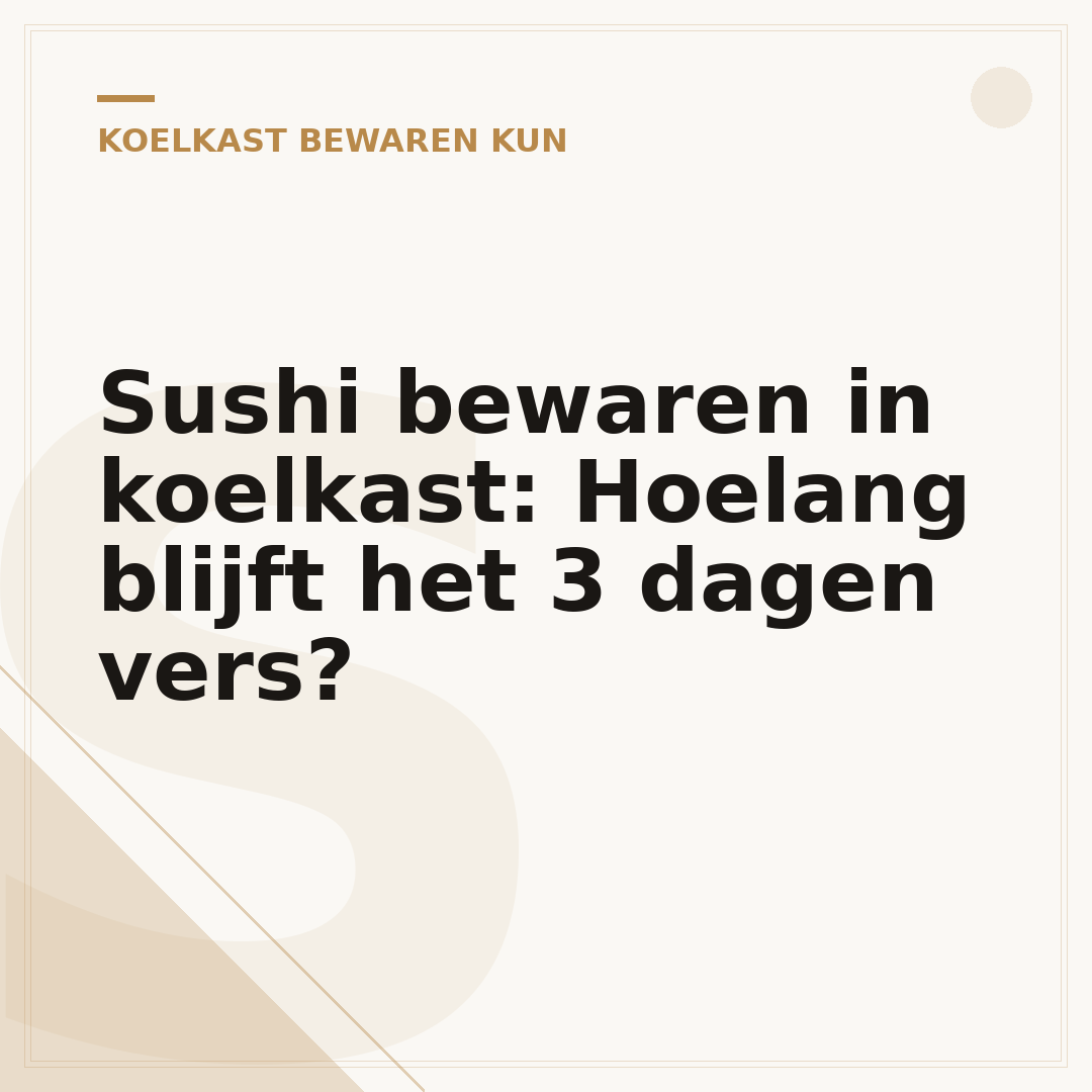 Sushi bewaren in koelkast: Hoelang blijft het 3 dagen vers?