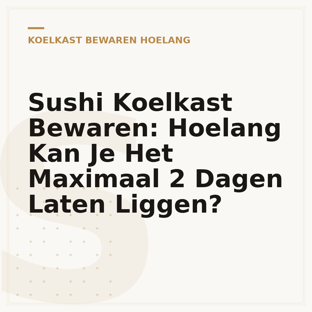 Sushi Koelkast Bewaren: Hoelang Kan Je Het Maximaal 2 Dagen Laten Liggen?