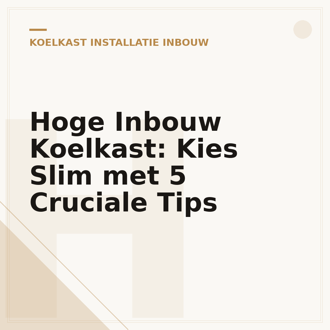 Hoge Inbouw Koelkast: Kies Slim met 5 Cruciale Tips