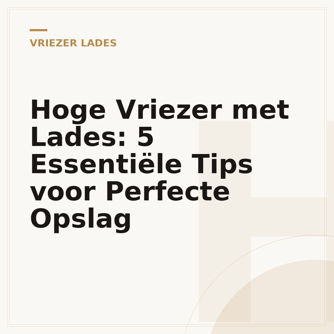 Hoge Vriezer met Lades: 5 Essentiële Tips voor Perfecte Opslag
