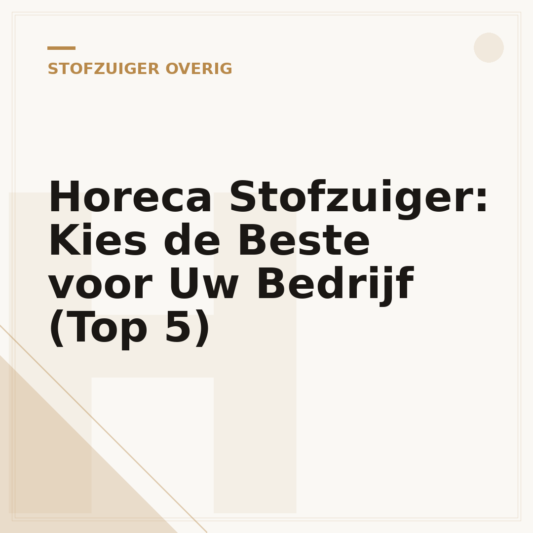 Horeca Stofzuiger: Kies de Beste voor Uw Bedrijf (Top 5)