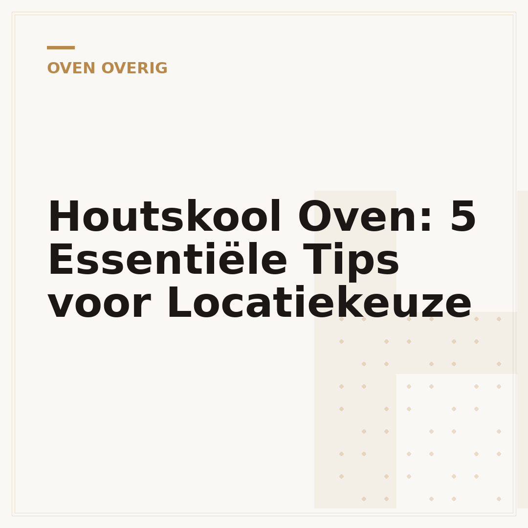 Houtskool Oven: 5 Essentiële Tips voor Locatiekeuze