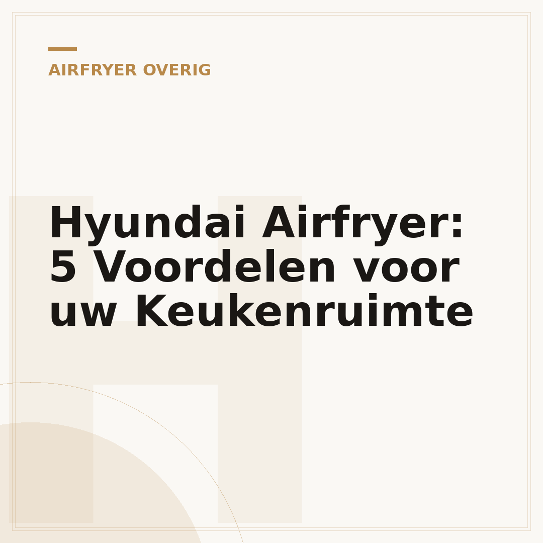 Hyundai Airfryer: 5 Voordelen voor uw Keukenruimte