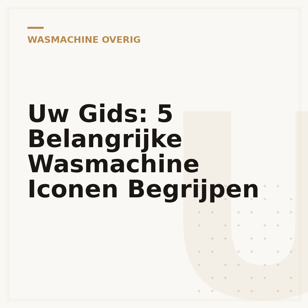 Uw Gids: 5 Belangrijke Wasmachine Iconen Begrijpen