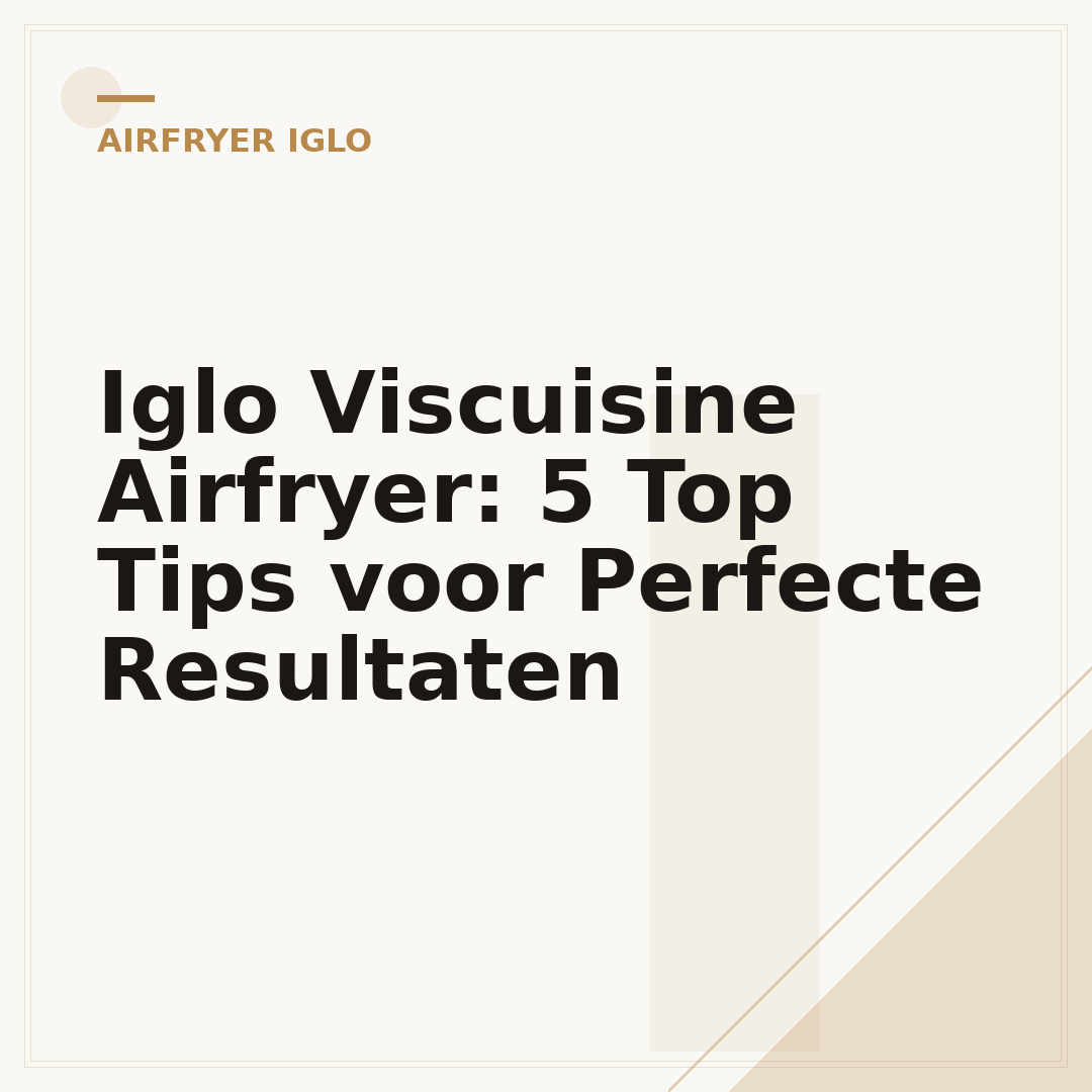 Iglo Viscuisine Airfryer: 5 Top Tips voor Perfecte Resultaten