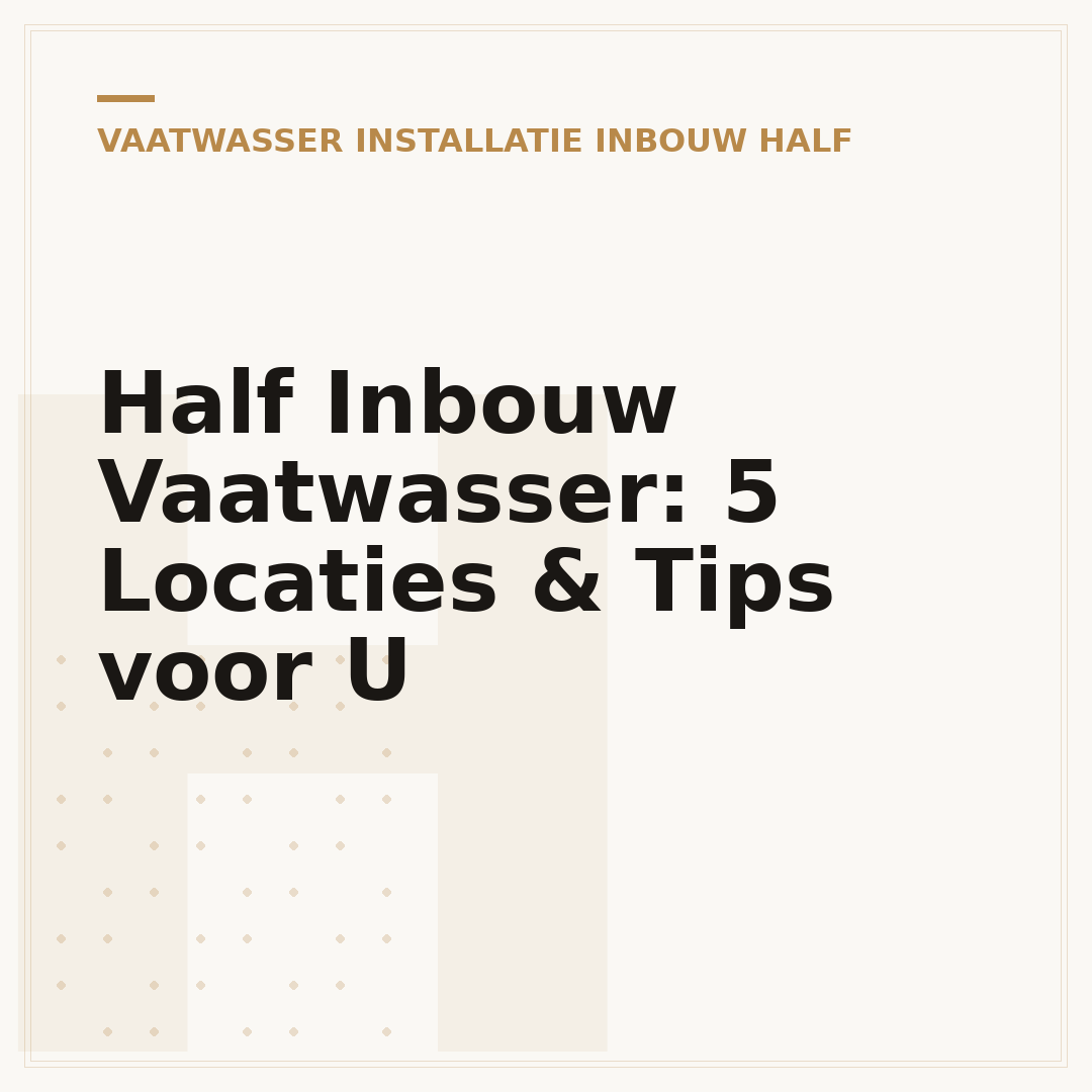 Half Inbouw Vaatwasser: 5 Locaties & Tips voor U