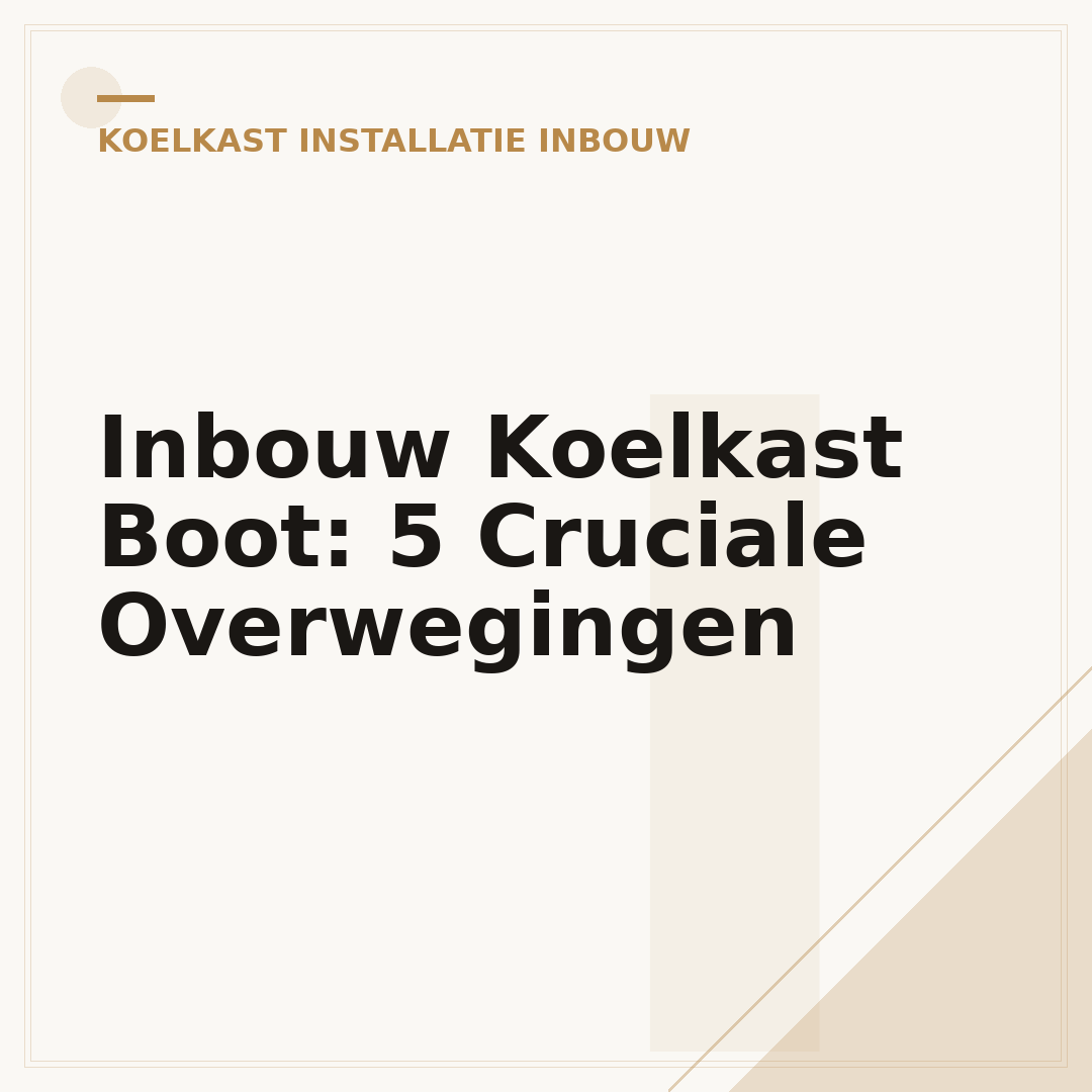 Inbouw Koelkast Boot: 5 Cruciale Overwegingen