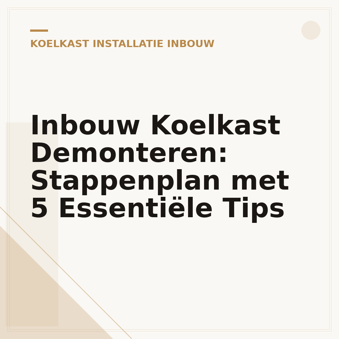 Inbouw Koelkast Demonteren: Stappenplan met 5 Essentiële Tips