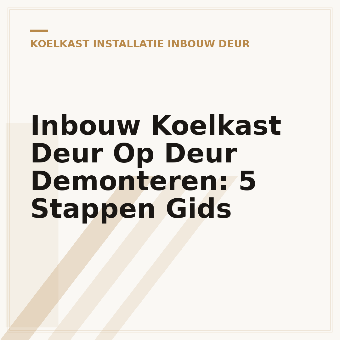 Inbouw Koelkast Deur Op Deur Demonteren: 5 Stappen Gids
