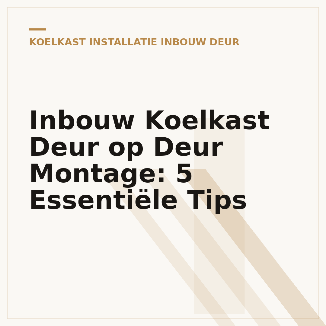 Inbouw Koelkast Deur op Deur Montage: 5 Essentiële Tips