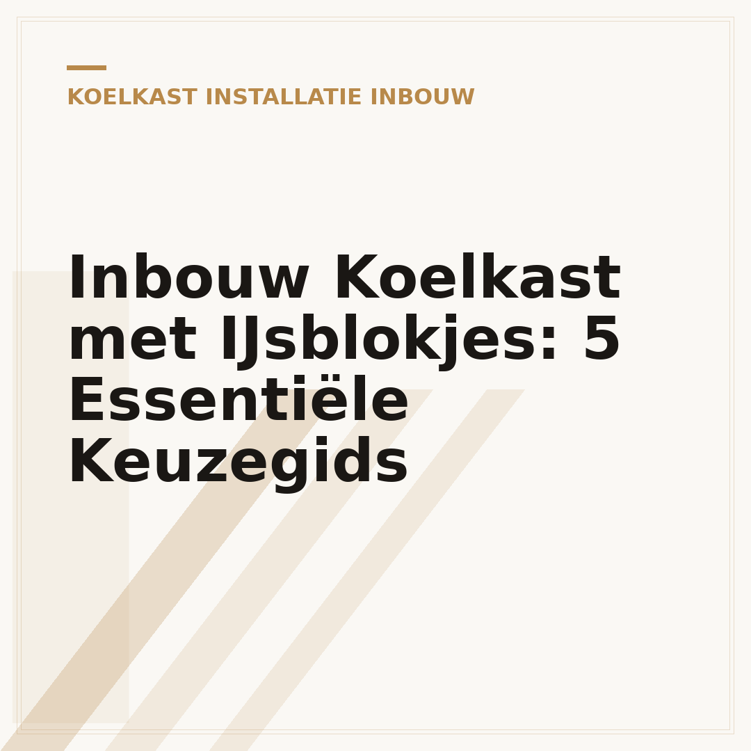 Inbouw Koelkast met IJsblokjes: 5 Essentiële Keuzegids