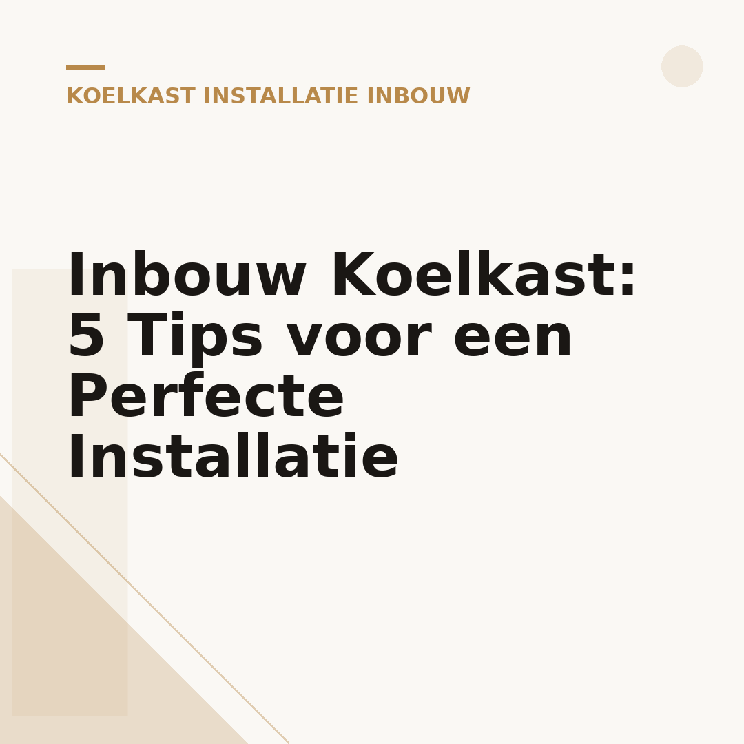 Inbouw Koelkast: 5 Tips voor een Perfecte Installatie