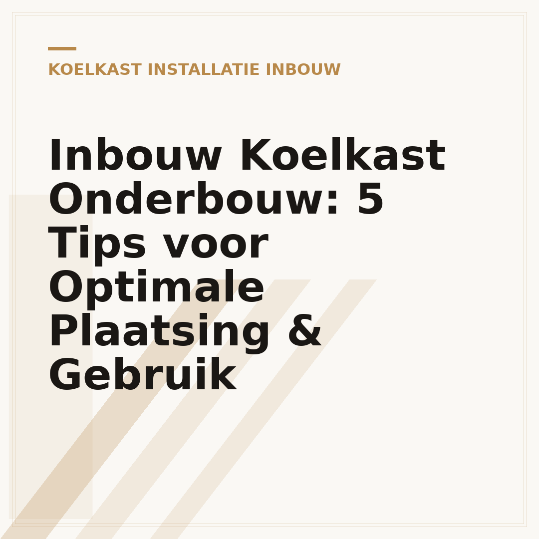 Inbouw Koelkast Onderbouw: 5 Tips voor Optimale Plaatsing & Gebruik