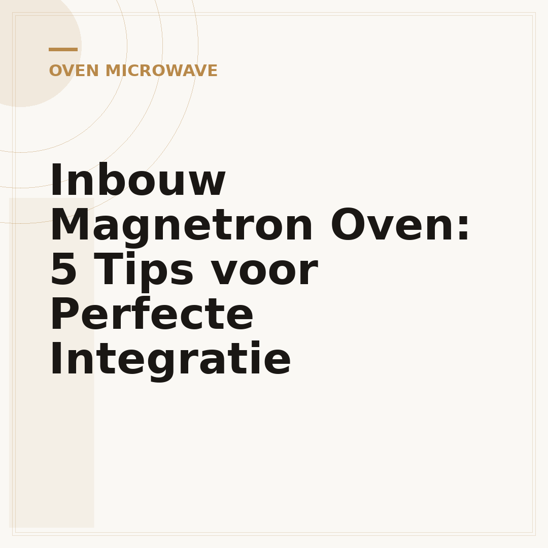 Inbouw Magnetron Oven: 5 Tips voor Perfecte Integratie