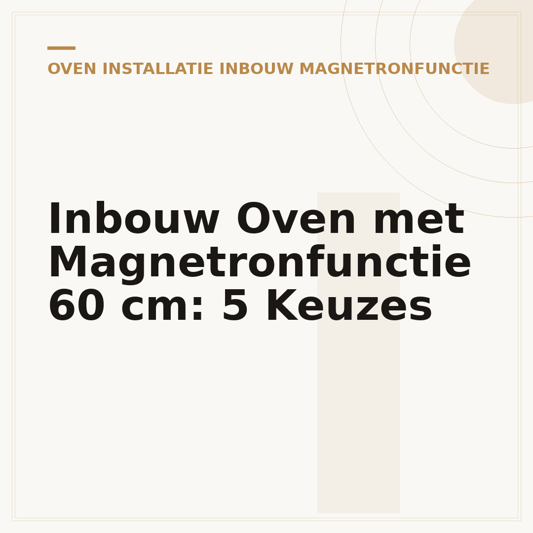Inbouw Oven met Magnetronfunctie 60 cm: 5 Keuzes