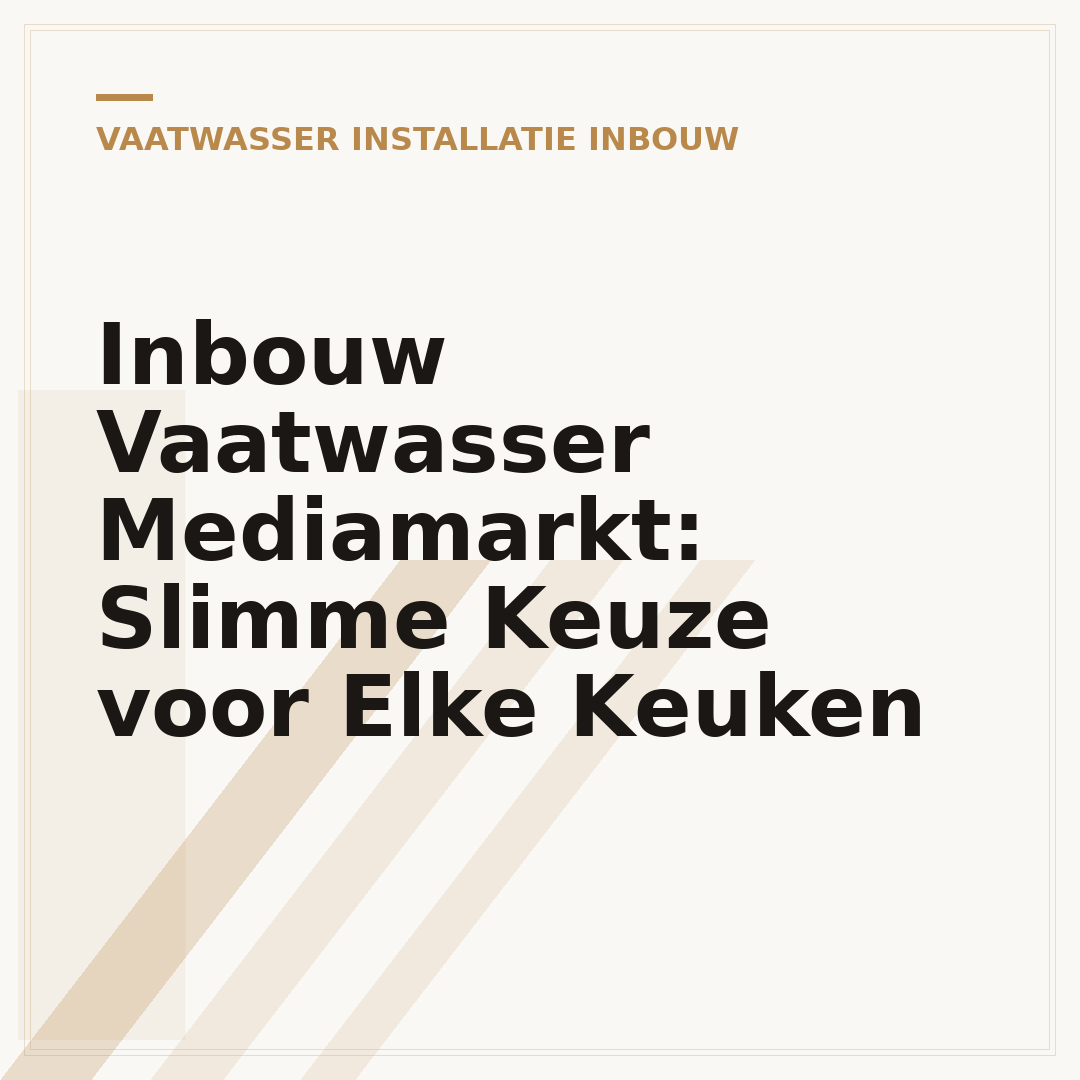 Inbouw Vaatwasser Mediamarkt: Slimme Keuze voor Elke Keuken