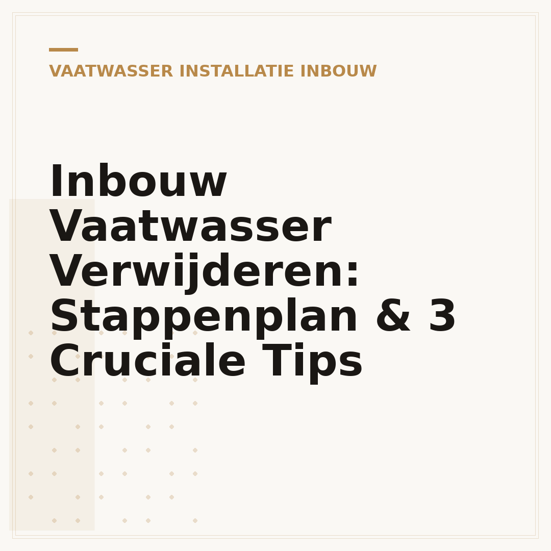 Inbouw Vaatwasser Verwijderen: Stappenplan & 3 Cruciale Tips