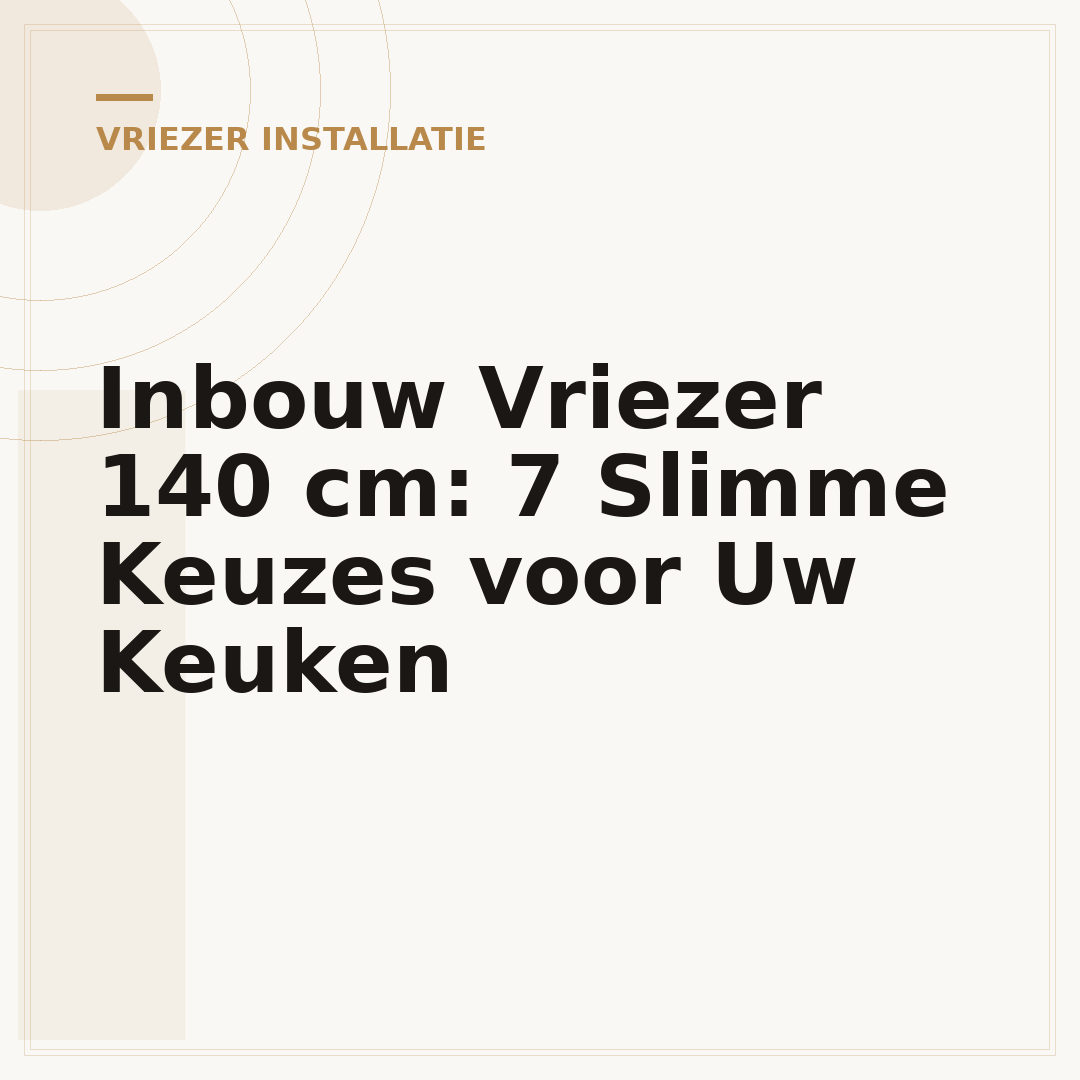 Inbouw Vriezer 140 cm: 7 Slimme Keuzes voor Uw Keuken