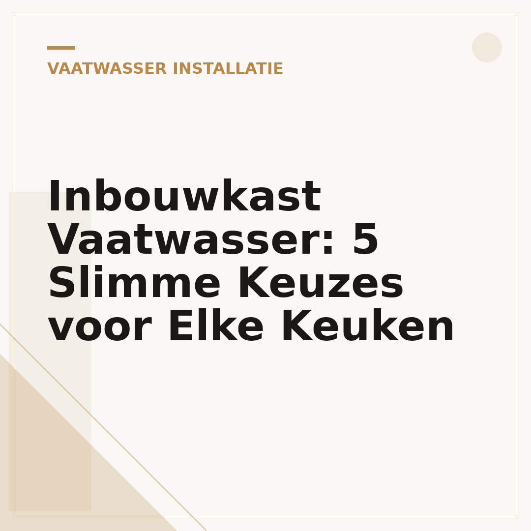 Inbouwkast Vaatwasser: 5 Slimme Keuzes voor Elke Keuken
