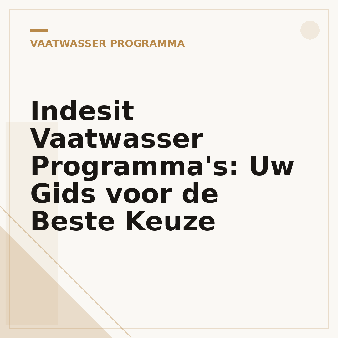 Indesit Vaatwasser Programma's: Uw Gids voor de Beste Keuze