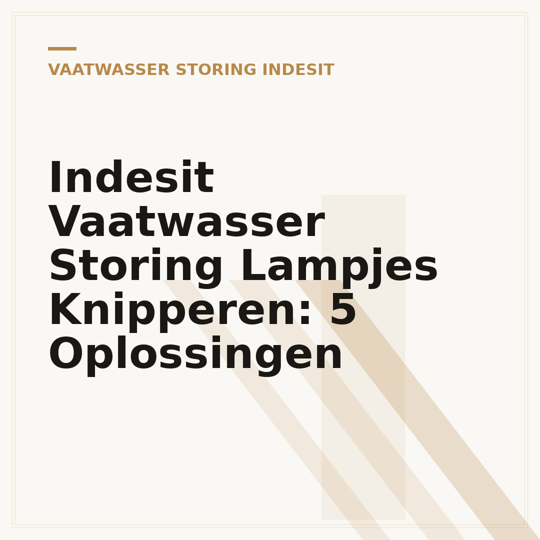 Indesit Vaatwasser Storing Lampjes Knipperen: 5 Oplossingen
