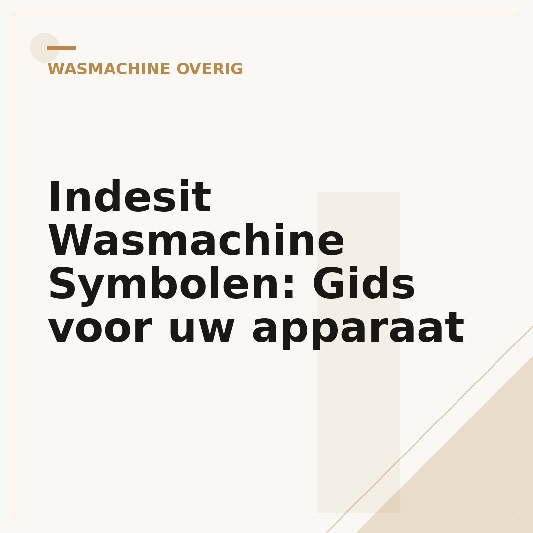 Indesit Wasmachine Symbolen: Gids voor uw apparaat